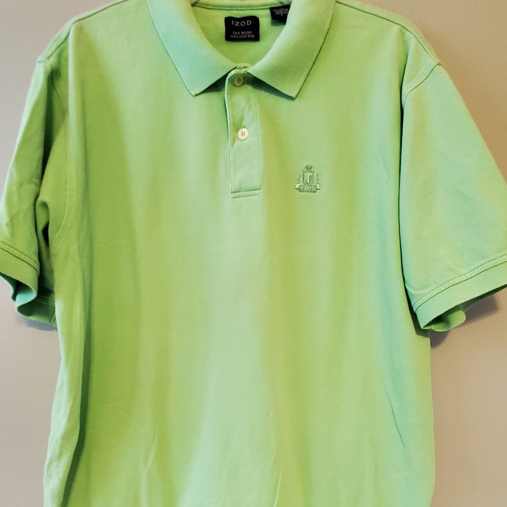 Izod Lime Green Two Button Polo